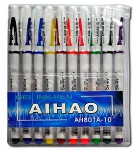 Ручки в наборі AIHAO 801 А-10 (12/144) гель 113418 фото
