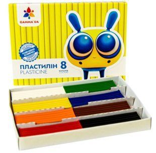 Пластилін Гамма.ua "Захоплення" Нова формула 8 кольорів зі стеком 128г. (24) (200310) 01220945 фото
