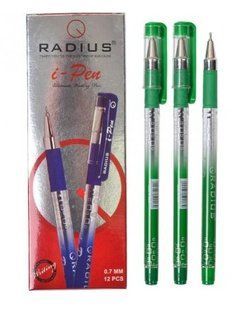Ручка RADIUS i-Pen принт. корпус, карт. уп. 0,7 мм зелена (12/1728) 569073 фото