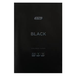 Папір кольоровий ZB.1900-01 А4/18 BLACK (40) 01259705 фото