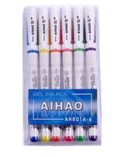 Ручки в наборі AIHAO 801 A-6 (24/240) гель 113417 фото