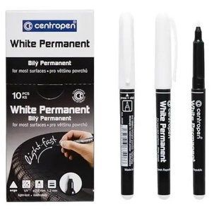 Маркер Centropen Permanent White 2686 1,2/2мм білий (10) ВВ 566695 фото