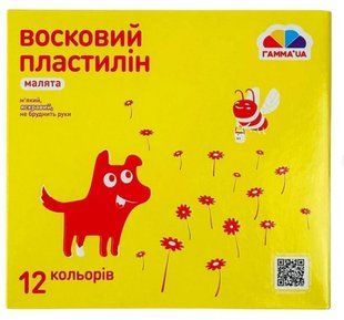 Пластилін Гамма восковий "Малята" 12 кольорів, 144 гр (12) 100305 01216031 фото