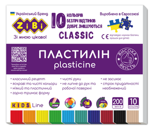 Пластилін Classic ZB.6232 10кол., 200гр (20) 01230604 фото