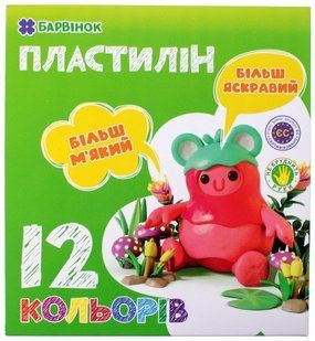 Пластилін Барвінок 6-433 12 кол/240 гр 11060496 004775 фото