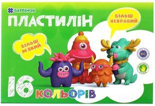 Пластилін Барвінок 6-434 16 кол/320 гр 11060497 008452 фото