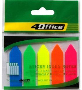 Індекси з липким шаром 4Office 4-426 12*44мм., Неон 5 кол.*20 арк. Стрілка 03080500 (50) 01120575 фото