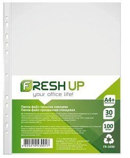 Файли Fresh up FR-20-30 А4 глянцеві, 100шт/уп, 11 отворів 600473 (20) 590920 фото