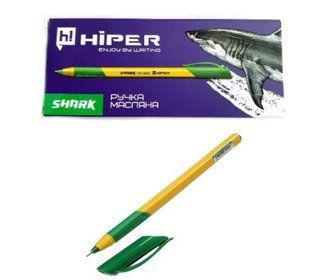 Ручка масляна Hiper Shark HO-200 0,7 мм зелена (10/1000) 01219295 фото