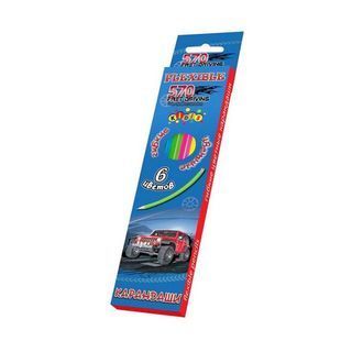 Олівці кольорові 6 кольорів Kidis в карт коробці 7432 Wheel drive гнучкі (12) 572765 фото
