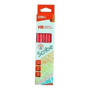 Олiвець ч/г Deli EU50800 мiкс HB Scribe неон з ласт зат (12) 01238155 фото