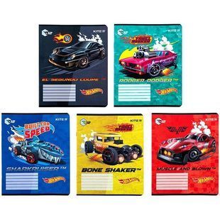 Зошит 12 арк., кл., гібр. лак + УФ лак, HW24-232 Hot Wheels (25) 01241645 фото
