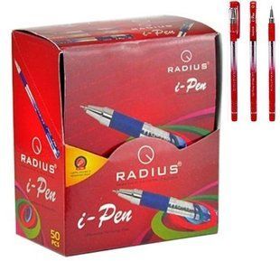 Ручка RADIUS i-Pen принт. корпус, кулькова 0,7 мм червона карт.уп (50/1200) 101147 фото